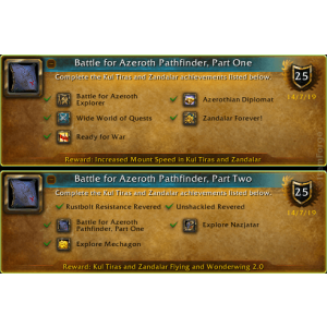 WoW Battle for Azeroth Pathfinder, Part One & Two