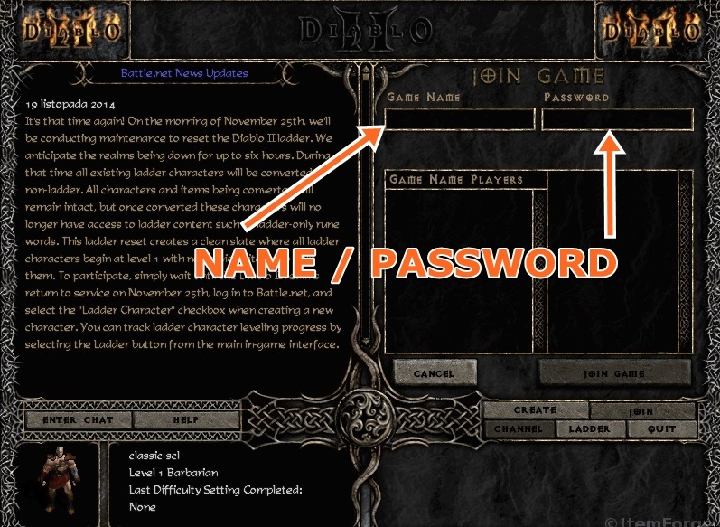 how to join Diablo 2 game